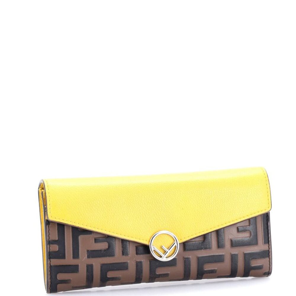 Fendi Continental Envelope Wallet Leather with Zucca Embossed Detail - Picture 2 of 9